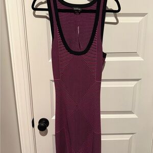 Bebe Pink and Black Geometric Dress